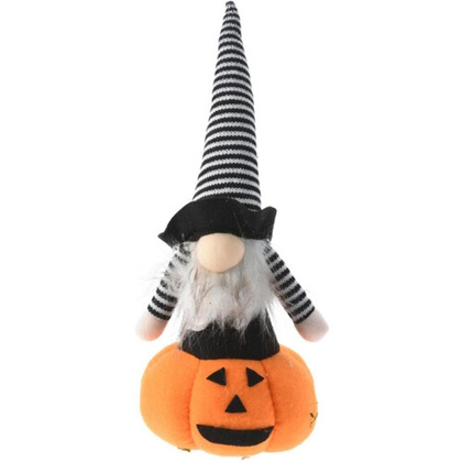 FIGURKA DEKORACYJNA NA DYNI 35CM LED HALLOWEEN  POMARAŃCZOWY