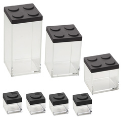 Zestaw pojemników Brickstore 7 szt czarny