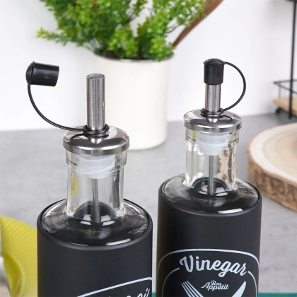 Butelka dozownik na oliwę ocet butelka zestaw komplet butelek do oliwy octu 2 sztuki