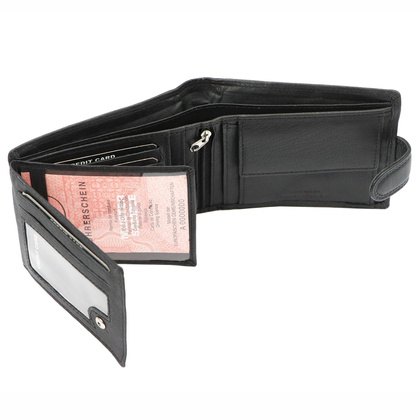 Portfel męski skórzany TCC 5600B-2 RFID Czarny