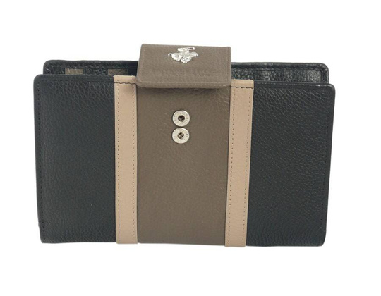 BH-361 COLOURS Portfel damski skórzany Czarny