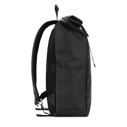 OSASCO BPACK. Plecak typu roll top z zamkiem błyskawicznym, który umożliwia zwinięcie górnej części w celu dopasowania do objętości plecaka, wykonany z poliestru 600D z recyklingu