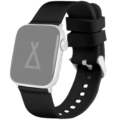 LAVVU Czarny silikonowy pasek do zegarka dla APPLE WATCH 38-40 mm