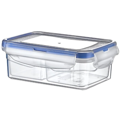 Pojemnik plastikowy 400ml PROSTOKĄT SAVER BOX dzielony z pokrywką
