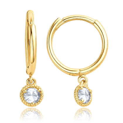 MINET Delikatne złote kolczyki z białymi cyrkoniami Au 585/1000 1,00g