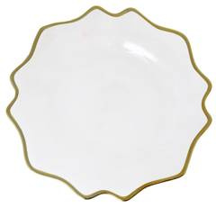 Podtalerz szklany przezroczysty ze złotym brzegiem