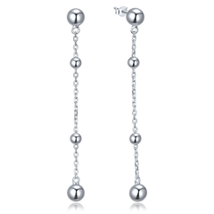MINET Eleganckie srebrne kolczyki kulki