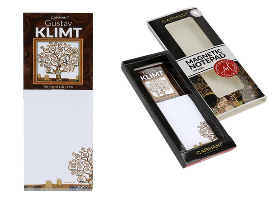 Notes magnetyczny - G. Klimt, Drzewo życia, białe tło (CARMANI)