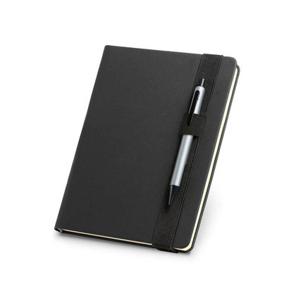 Notes A5, twarda okładka z imitacji skóry, czarny