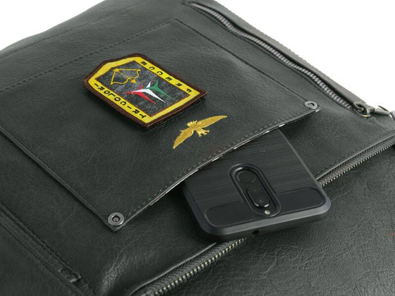 Torba miejska na laptop 16' AERONAUTICA MILITARE Pilot Czarna