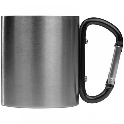 Metalowy kubek z karabińczykiem 180 ml