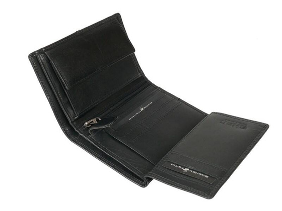 BH-777 NORFOLK Portfel męski skórzany Czarny