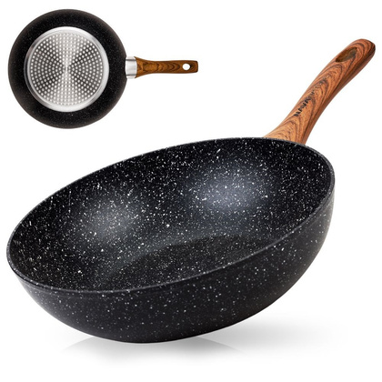 Patelnia wok granitowy NATURE do smażenia duszenia 28 cm gaz indukcja