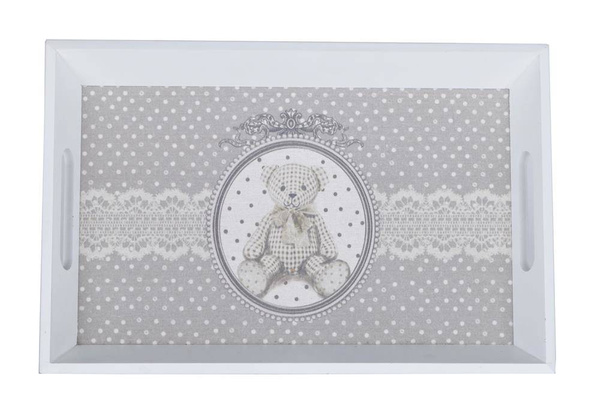 Taca duża biała z misiem