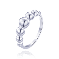 MINET Srebrny pierścionek z kulkami rozmiar 15