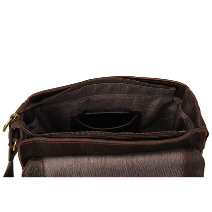 Męska torba skórzana vintage z kieszonką TM240s228