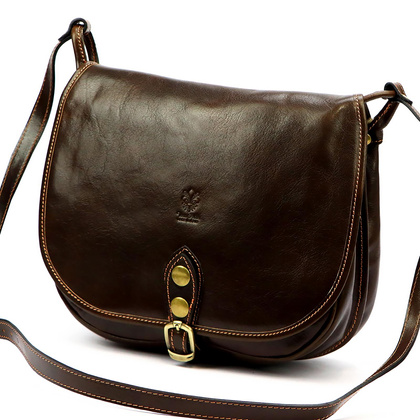 Skórzana torebka, listonoszka 8863 czerwona