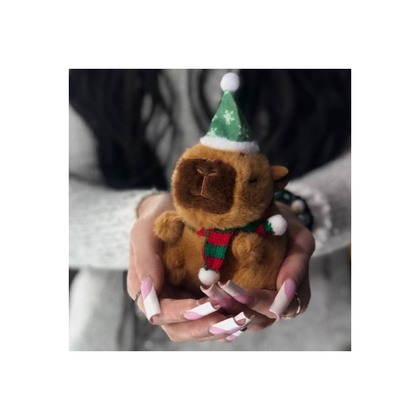 Brelok do kluczy pluszowa, Kapibara Bożonarodzeniowa 1szt. LOSOWY KOLOR BRL394