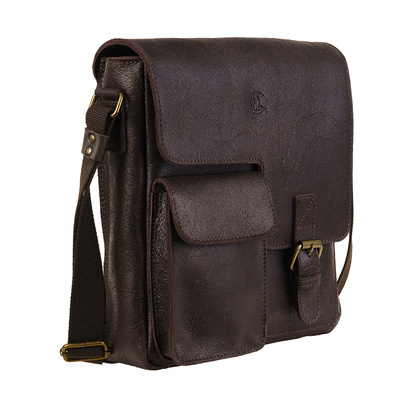 Męska torba skórzana vintage z kieszonką TM240s228