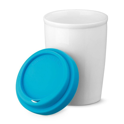 Kubek podróżny 280 ml biel / błękit