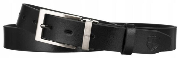 Skorzany waski pasek meski z klasyczna klamra