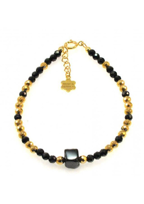 Bransoletka Spinel Hematyt kostka 925