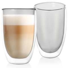 Szklanki termiczne z podwójną ścianką do kawy latte DOUBLE 460 ml 2 szt.