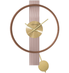 LAVVU Luksusowy drewniany zegar ART DECO z złotymi detalami