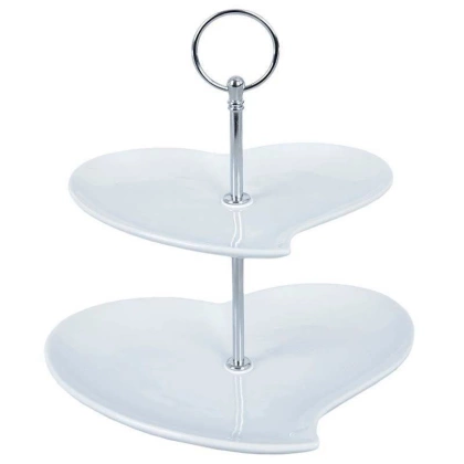 Patera porcelanowa biała dwupoziomowa 21 cm