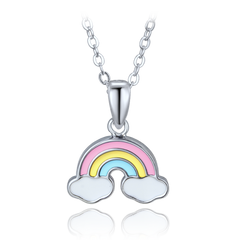 MINET Dziecięcy srebrny naszyjnik tęcza