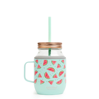 ASOBU Kubek ze słomką MOONSHINE TEAL, 540ml