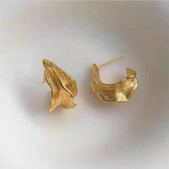 Kolczyki wiszące ze stali szlachetnej platerowane 14k złotem, sztyft srebro S925 KST3392