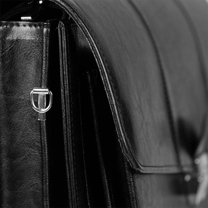 Skórzana teczka męska na laptopa ramię czarna - Pavone Nero Bolzano 2256 BL