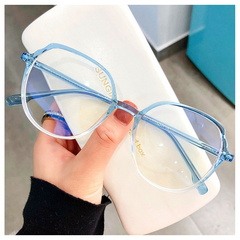 Okulary &quot;zerówki&quot; owal złoto błękit OK242wz1