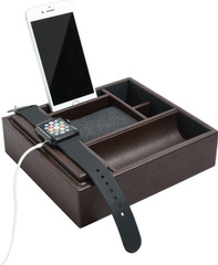 Stacja dokująca i pudełko na zegarki i biżuterię duże Stackers brązowe