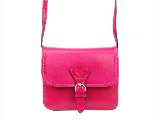 Torebka damska skórzana KEMER 112 pomarańczowy + granat