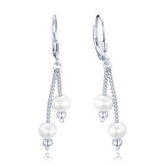 MINET Srebrne kolczyki z naturalnymi perłami