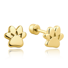 MINET Złote kolczyki na wkręt z łapkami Au 585/1000 1,80g