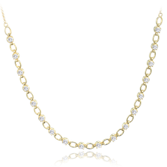 MINET Elegancki pozłacany srebrny naszyjnik z białymi cyrkoniami