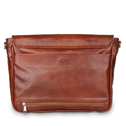 Skórzana listonoszka męska torba na ramię laptopa brązowa - Pavone Nero Lukka 2324 BR
