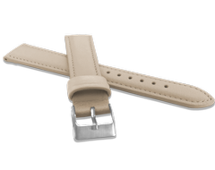 MINET Kremowy szyty pasek z luksusowej skóry Top Grain - 20