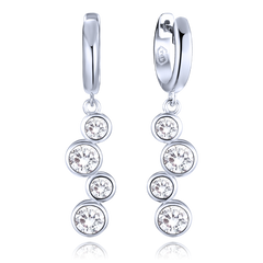 MINET Eleganckie kolczyki srebrne z białymi cyrkoniami