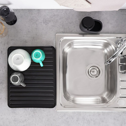 Mata do suszenia naczyń czarna 39,5x30,5 cm