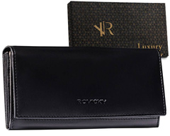 Duży skórzany portfel z systemem rfid protect