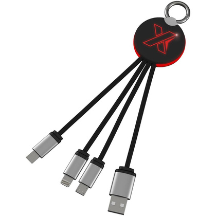 Kabel z podświetlonym logo 3w1 z brelokiem - SCX.design C16