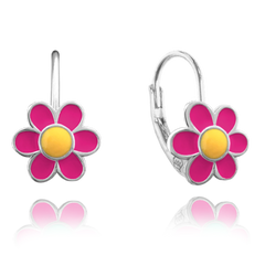 MINET Kolczyki srebrne RÓŻOWE STOKROTKI