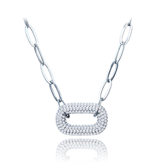 MINET Luksusowy naszyjnik srebrny z białymi cyrkoniami