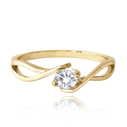 MINET Złoty pierścionek zaręczynowy z białą cyrkonią Au 585/1000 rozm. 10 - 1,70g