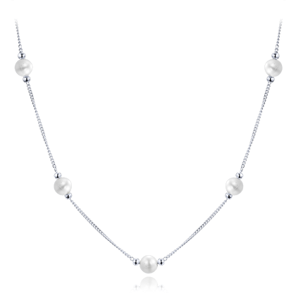MINET Srebrny naszyjnik z naturalnymi perłami