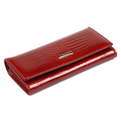 Portfel damski skórzany PELLUCCI 72401-RS RFID Czerwony